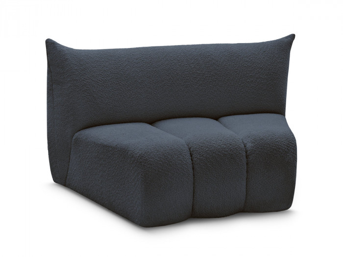 Chauffeuse 1 place incurvée pour canapé modulable AZRA tissu bouclette