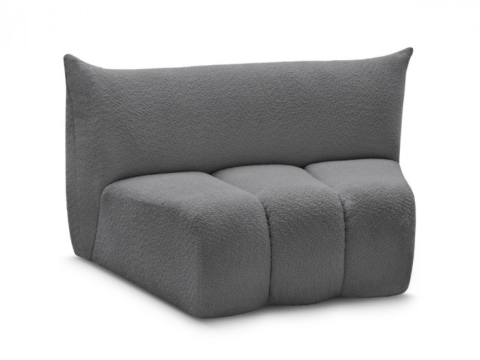 Chauffeuse 1 place incurvée pour canapé modulable AZRA tissu bouclette