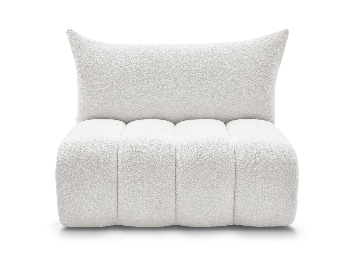 Chauffeuse 2 places sans accoudoir pour canapé modulable AZRA tissu bouclette