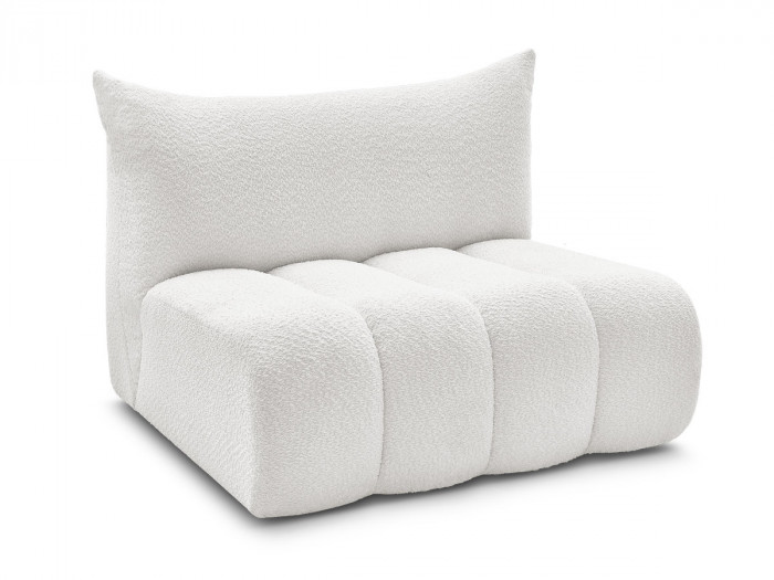 Chauffeuse 2 places sans accoudoir pour canapé modulable AZRA tissu bouclette