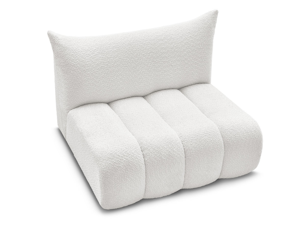 Chauffeuse 2 places sans accoudoir pour canapé modulable AZRA tissu bouclette