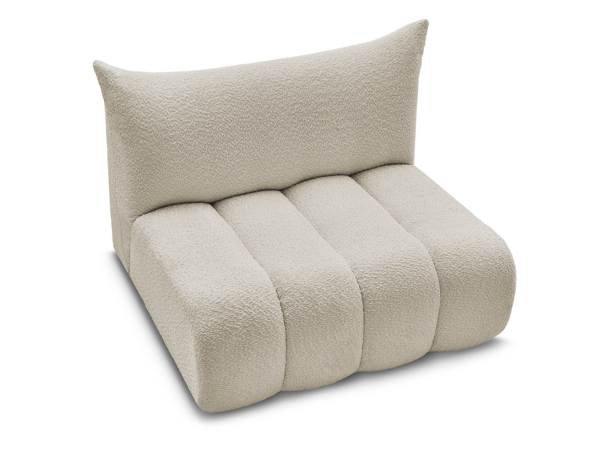 Chauffeuse 2 places sans accoudoir pour canapé modulable AZRA tissu bouclette