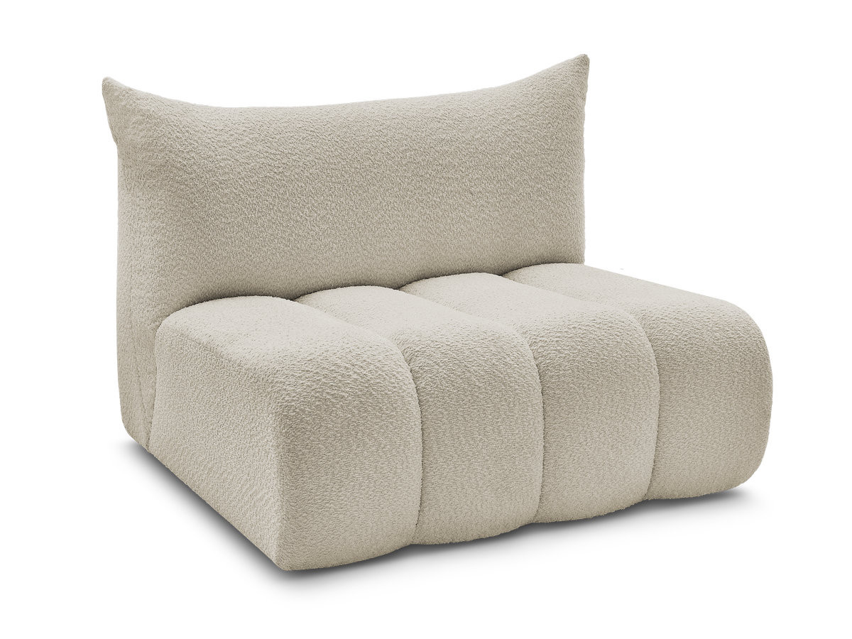 chauffeuse 2 places sans accoudoir pour canapé modulable azra tissu bouclette de couleur beige