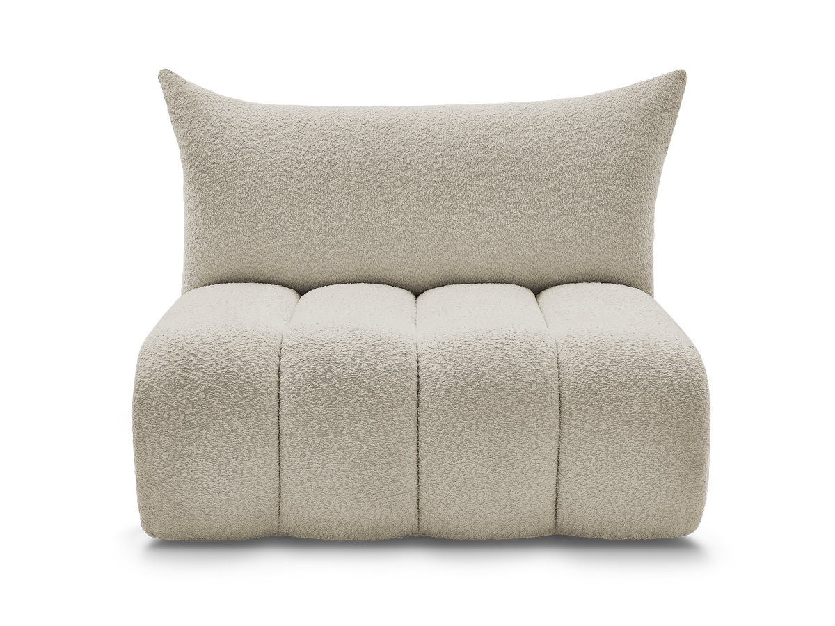 Chauffeuse 2 places sans accoudoir pour canapé modulable AZRA tissu bouclette