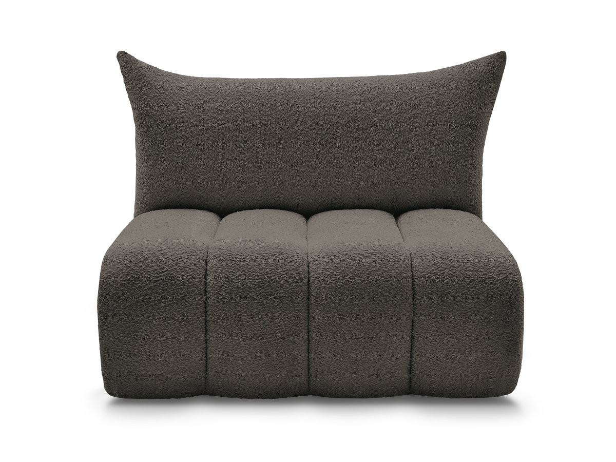 Chauffeuse 2 places sans accoudoir pour canapé modulable AZRA tissu bouclette