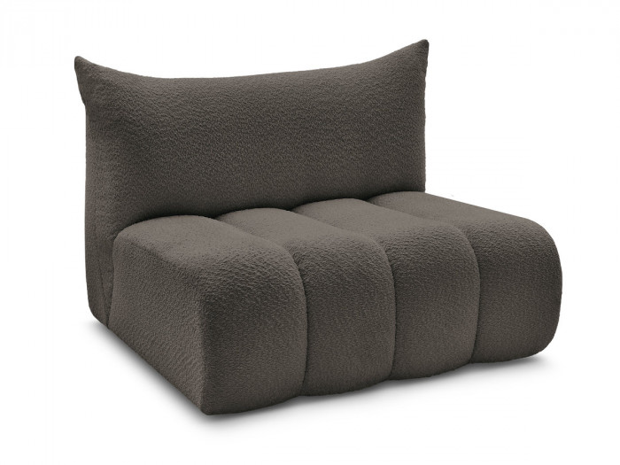 Chauffeuse 2 places sans accoudoir pour canapé modulable AZRA tissu bouclette