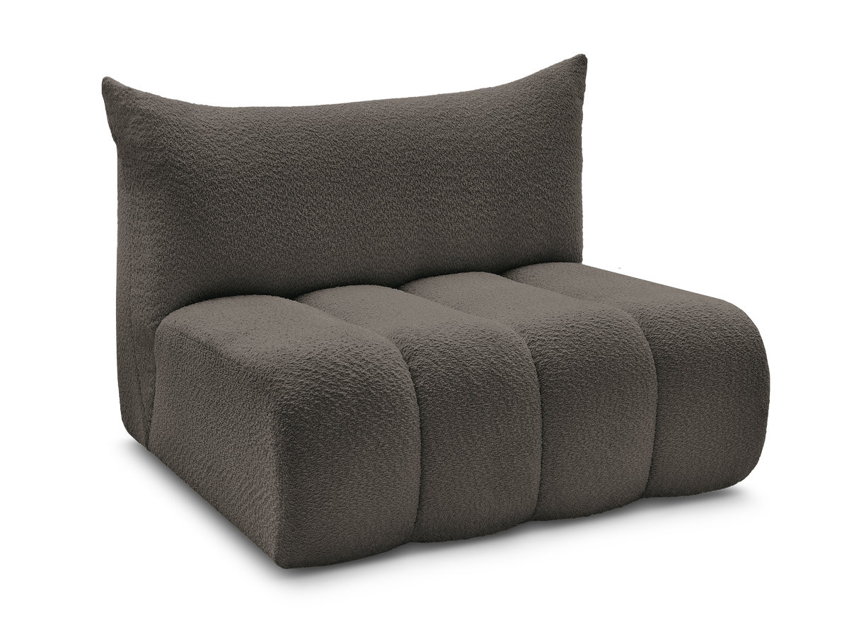 chauffeuse 2 places sans accoudoir pour canapé modulable azra tissu bouclette de couleur marron