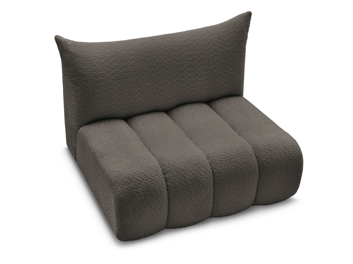 Chauffeuse 2 places sans accoudoir pour canapé modulable AZRA tissu bouclette