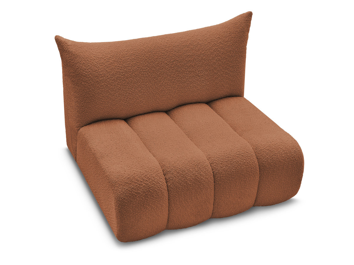 Chauffeuse 2 places sans accoudoir pour canapé modulable AZRA tissu bouclette