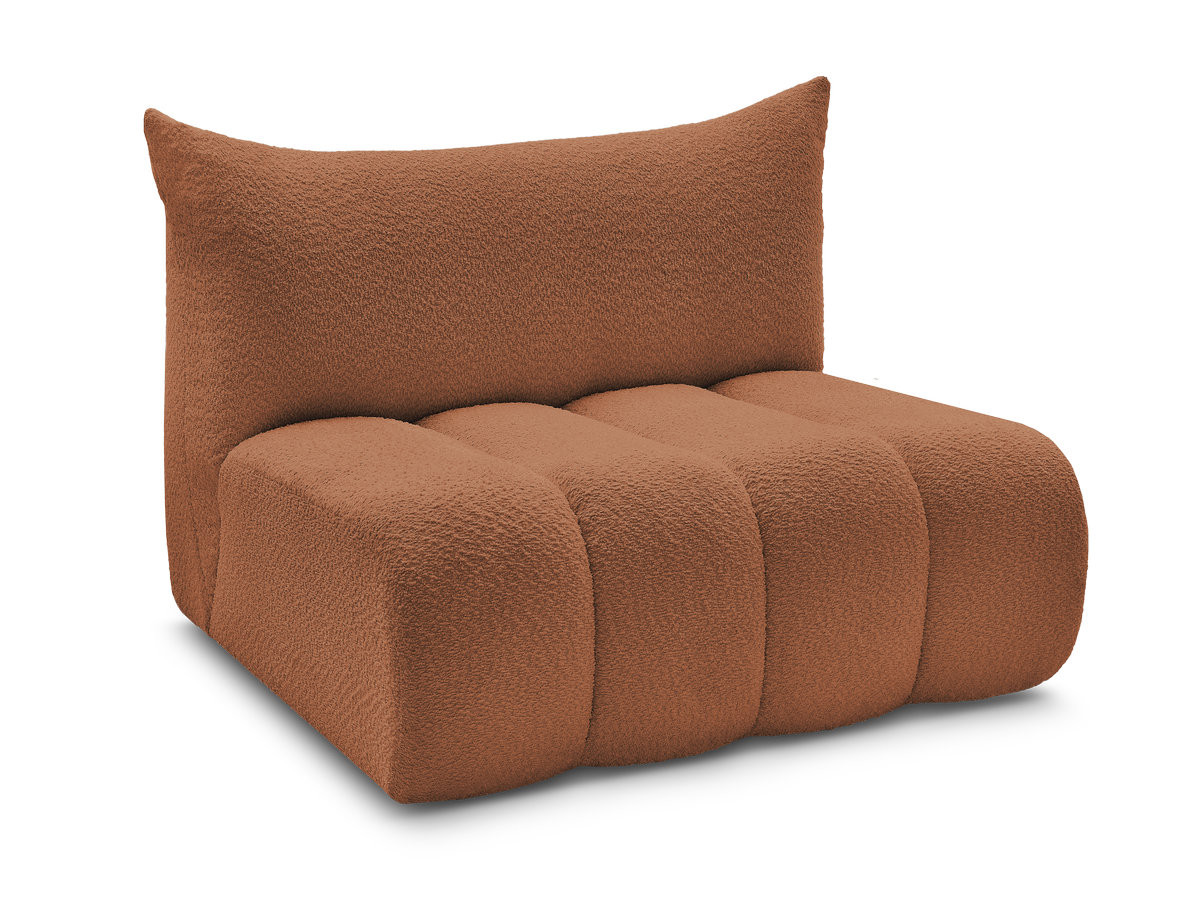 chauffeuse 2 places sans accoudoir pour canapé modulable azra tissu bouclette de couleur orange