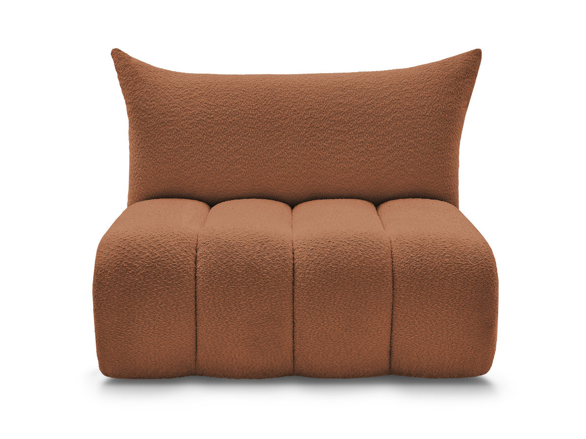 Chauffeuse 2 places sans accoudoir pour canapé modulable AZRA tissu bouclette