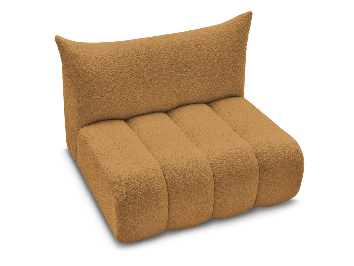 Chauffeuse 2 places sans accoudoir pour canapé modulable AZRA tissu bouclette