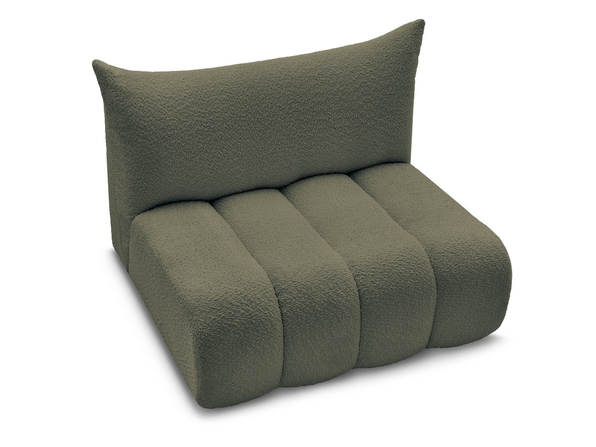 Chauffeuse 2 places sans accoudoir pour canapé modulable AZRA tissu bouclette