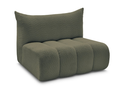 Chauffeuse 2 places sans accoudoir pour canapé modulable AZRA tissu bouclette