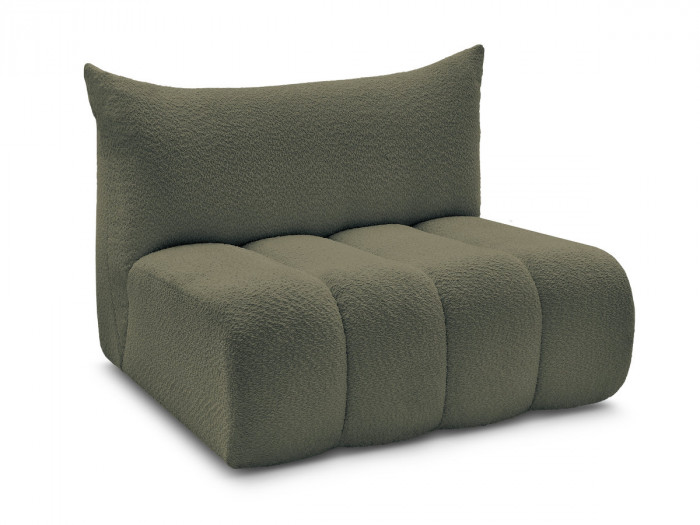 Chauffeuse 2 places sans accoudoir pour canapé modulable AZRA tissu bouclette