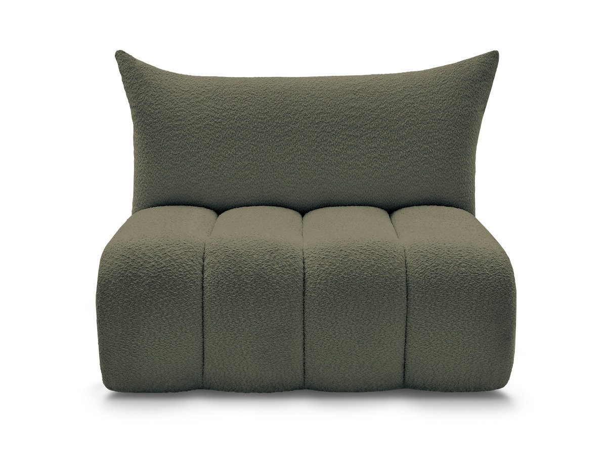 Chauffeuse 2 places sans accoudoir pour canapé modulable AZRA tissu bouclette