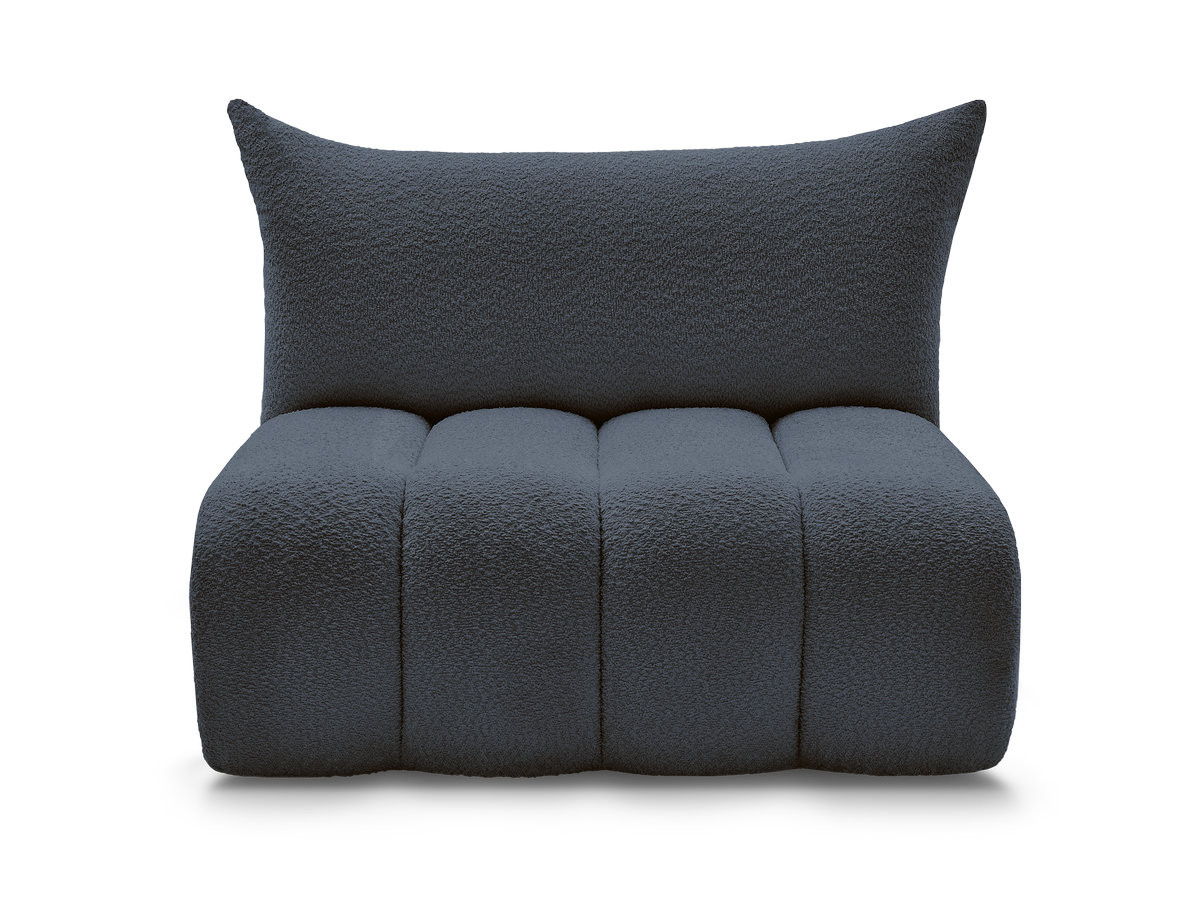 Chauffeuse 2 places sans accoudoir pour canapé modulable AZRA tissu bouclette