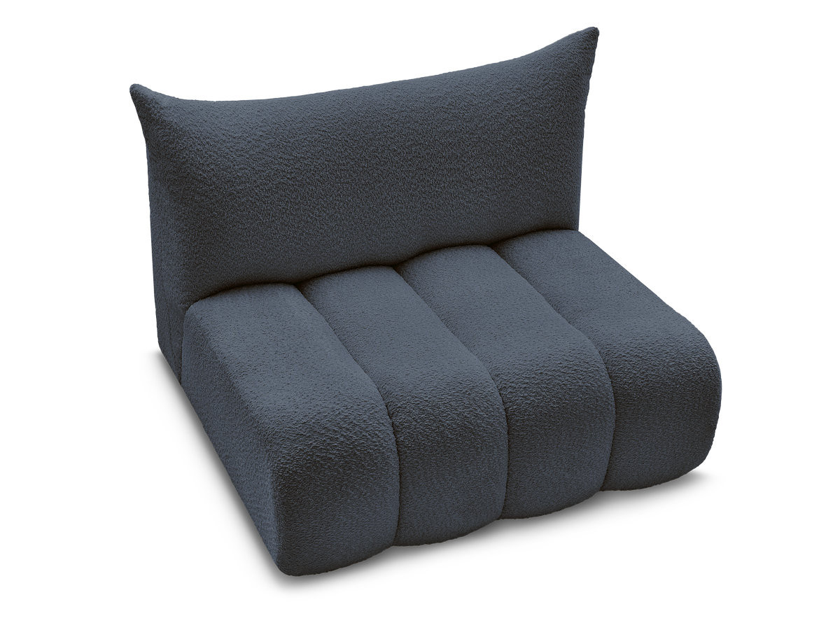 Chauffeuse 2 places sans accoudoir pour canapé modulable AZRA tissu bouclette