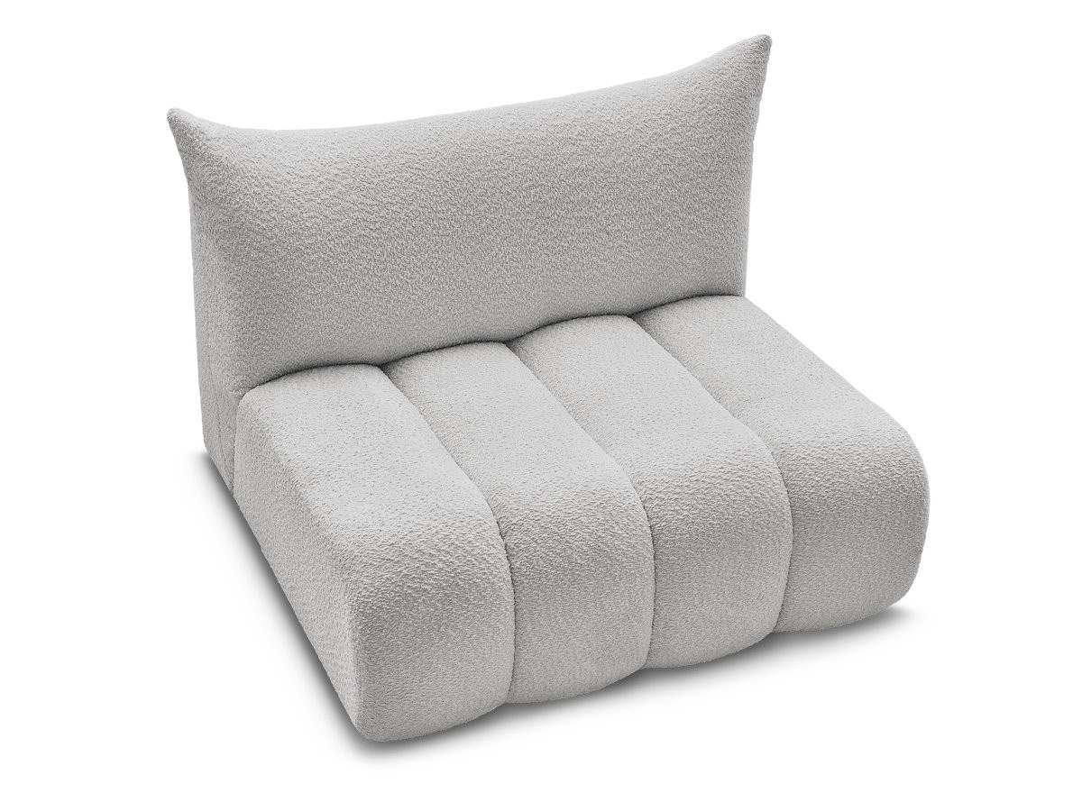 Chauffeuse 2 places sans accoudoir pour canapé modulable AZRA tissu bouclette