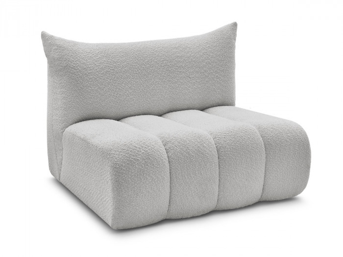 Chauffeuse 2 places sans accoudoir pour canapé modulable AZRA tissu bouclette