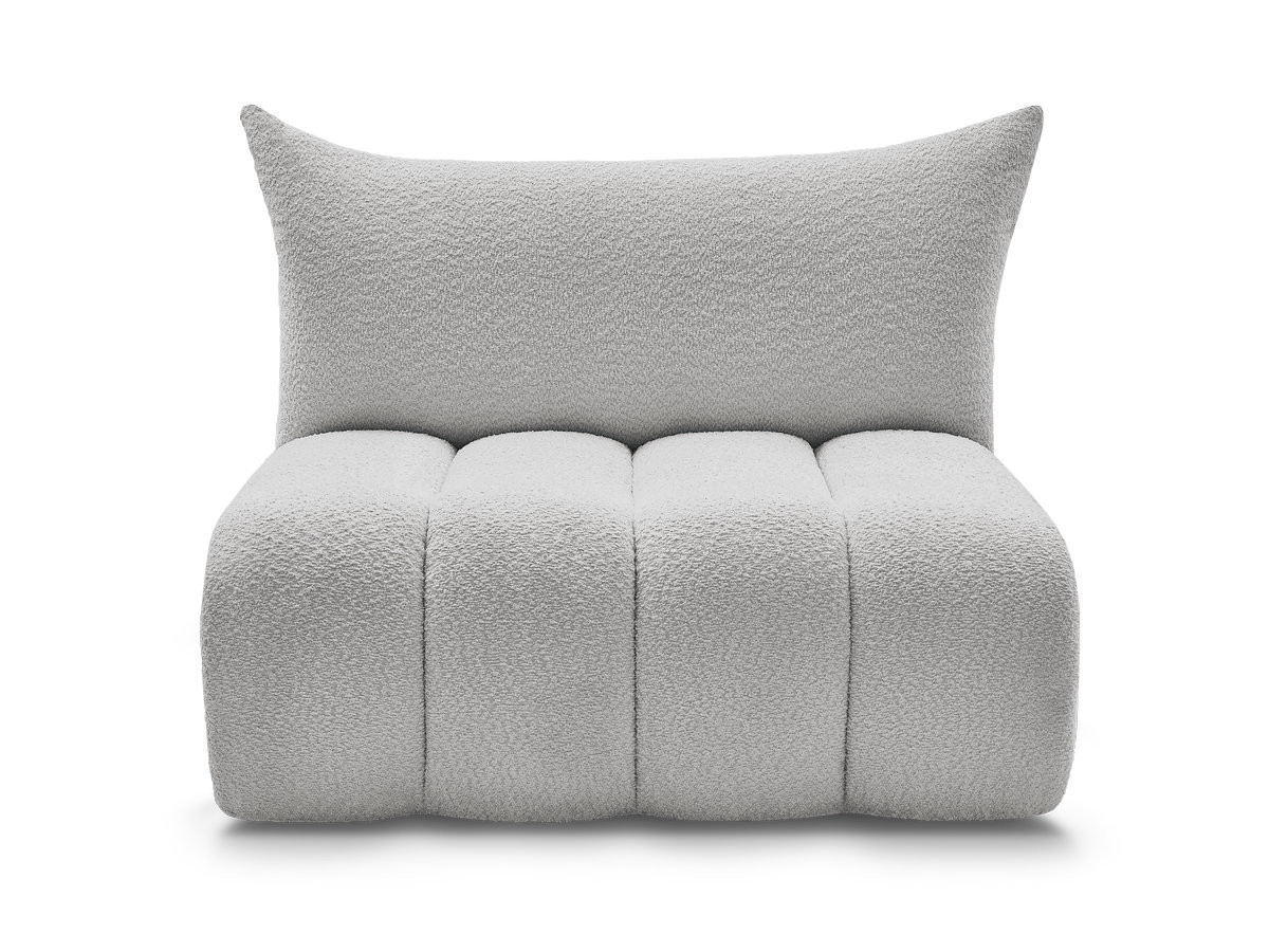 Chauffeuse 2 places sans accoudoir pour canapé modulable AZRA tissu bouclette