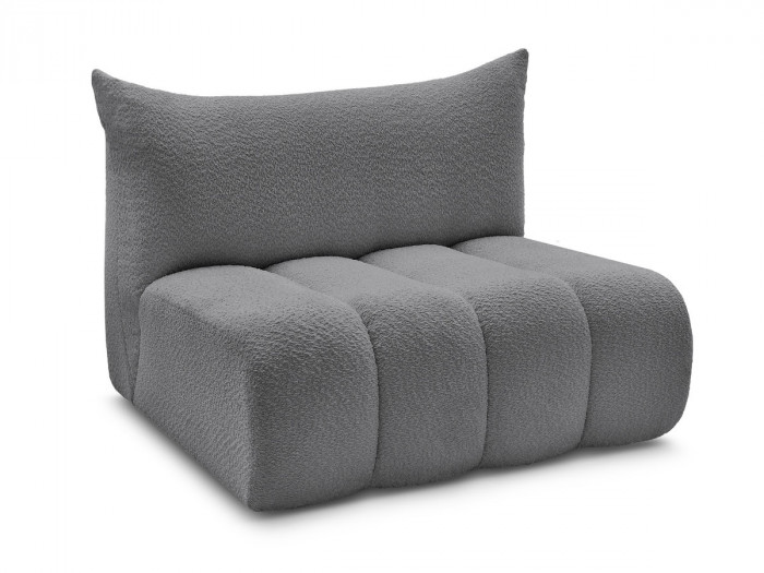 Chauffeuse 2 places sans accoudoir pour canapé modulable AZRA tissu bouclette