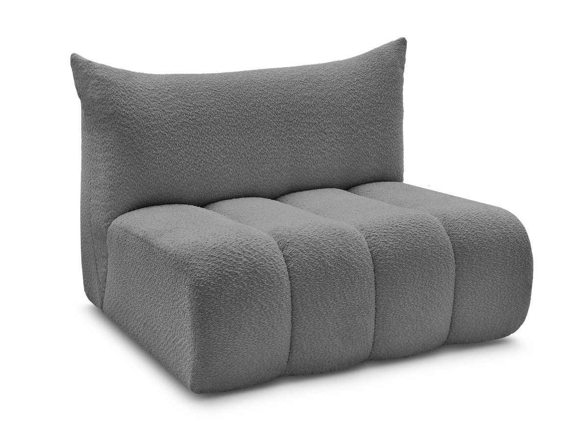 Chauffeuse 2 places sans accoudoir pour canapé modulable AZRA tissu bouclette