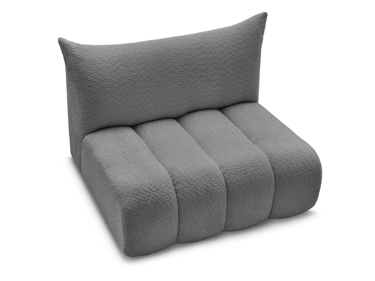 Chauffeuse 2 places sans accoudoir pour canapé modulable AZRA tissu bouclette