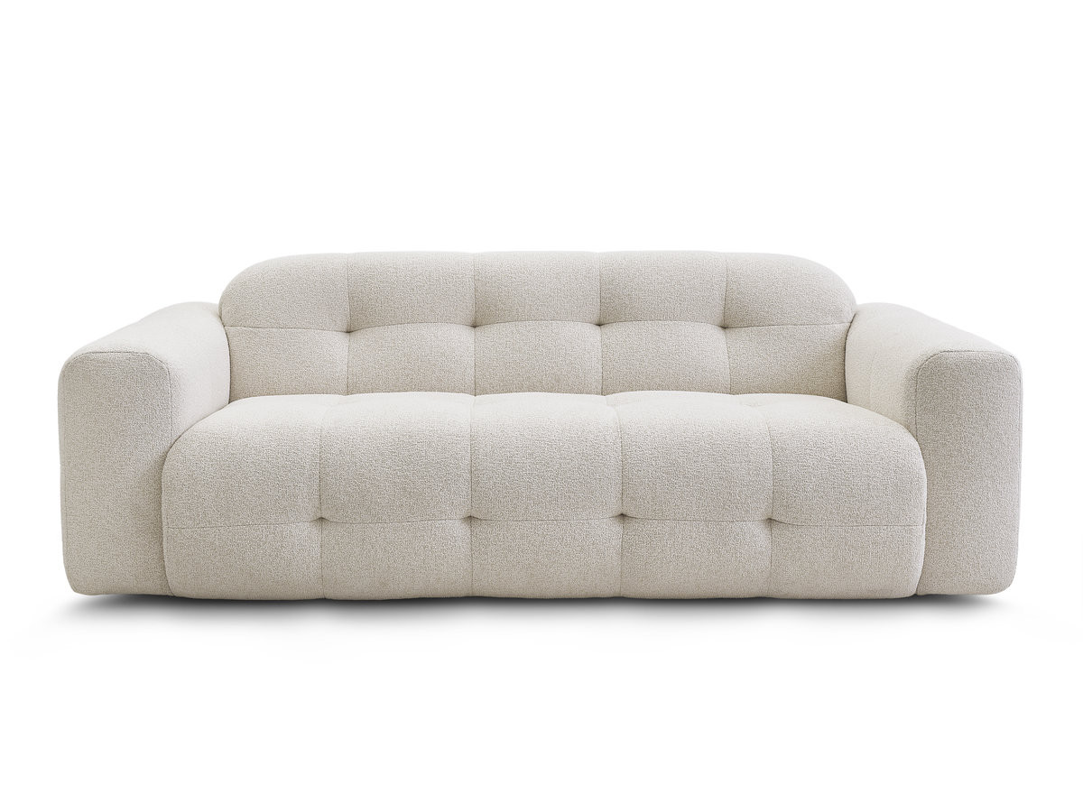 LAURA 3-zits vaste rechte bank in gemêleerde stof