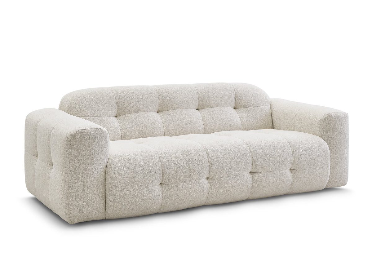 Canapé droit fixe 3 places LAURA tissu chiné