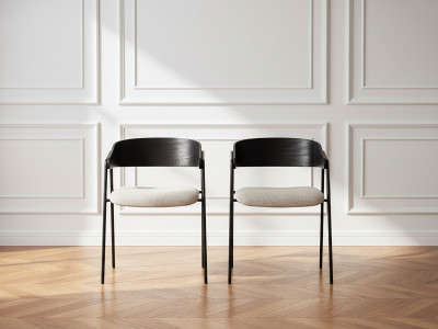 Lot de 2 chaises SOREN tissu texturé