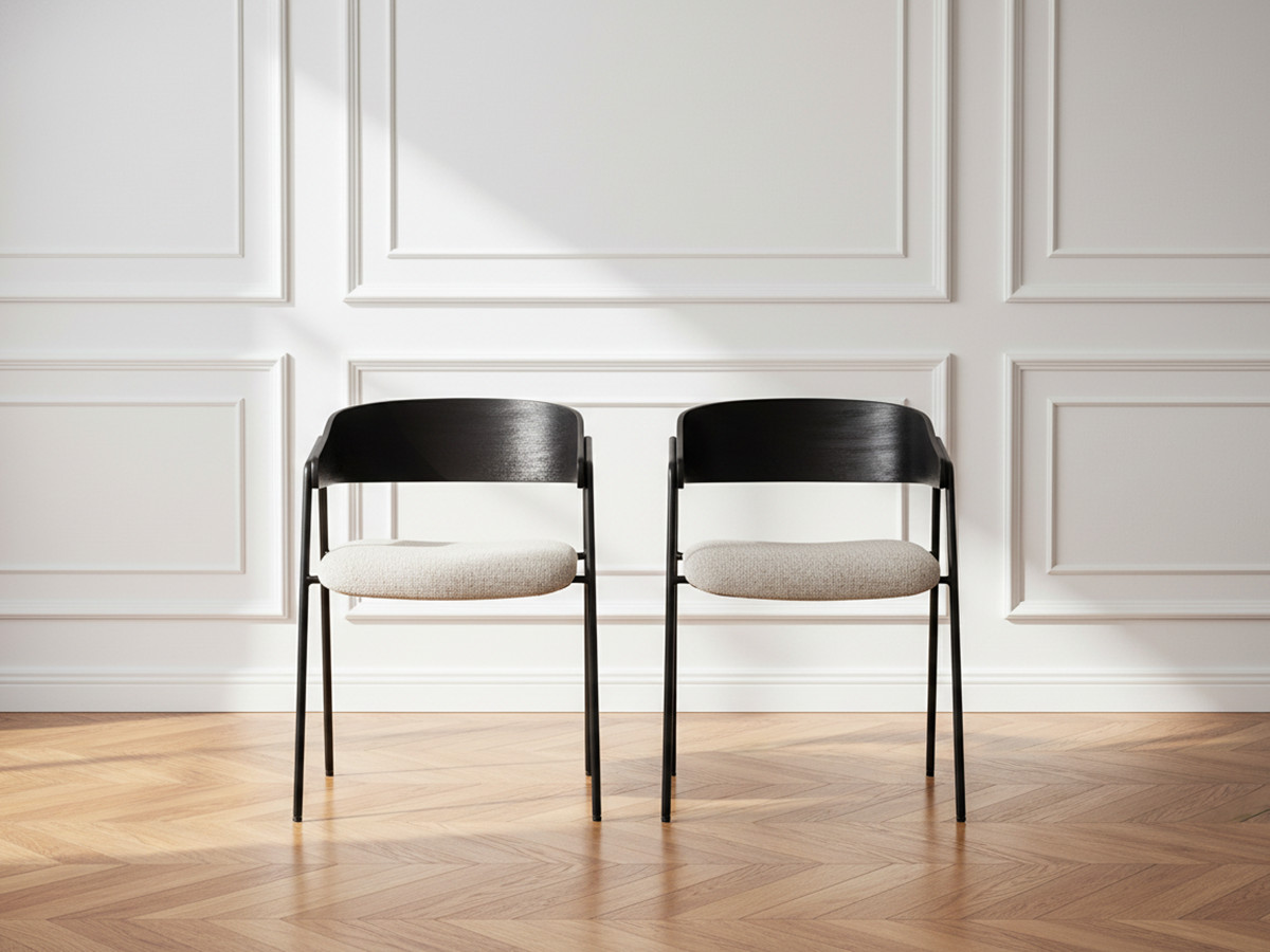 Lot de 2 chaises SOREN tissu texturé