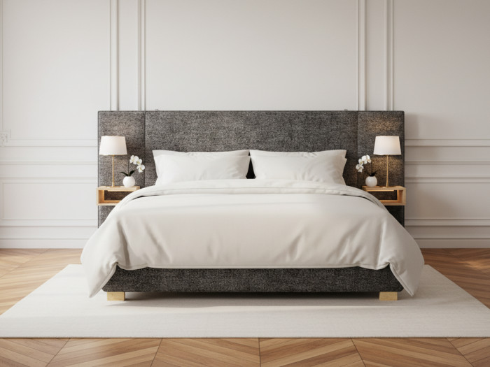 Lit coffre ALOE avec chevets et LED intégrées