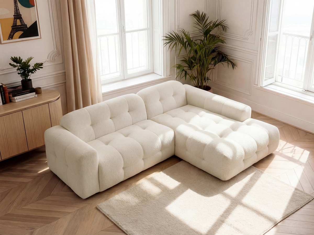 Canapé d'angle LAURA chiné beige — vue 5