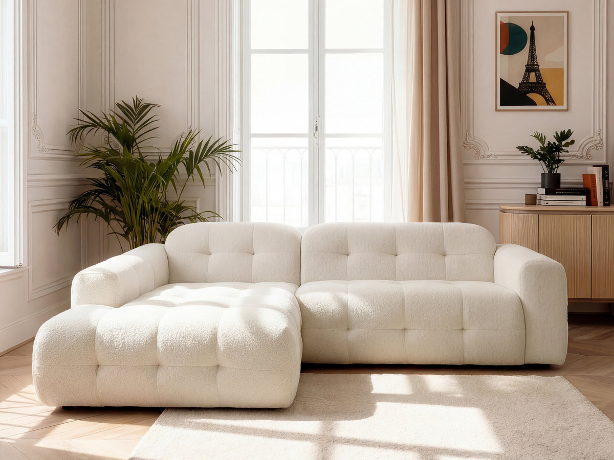 LAURA vaste hoekbank in gemêleerde stof