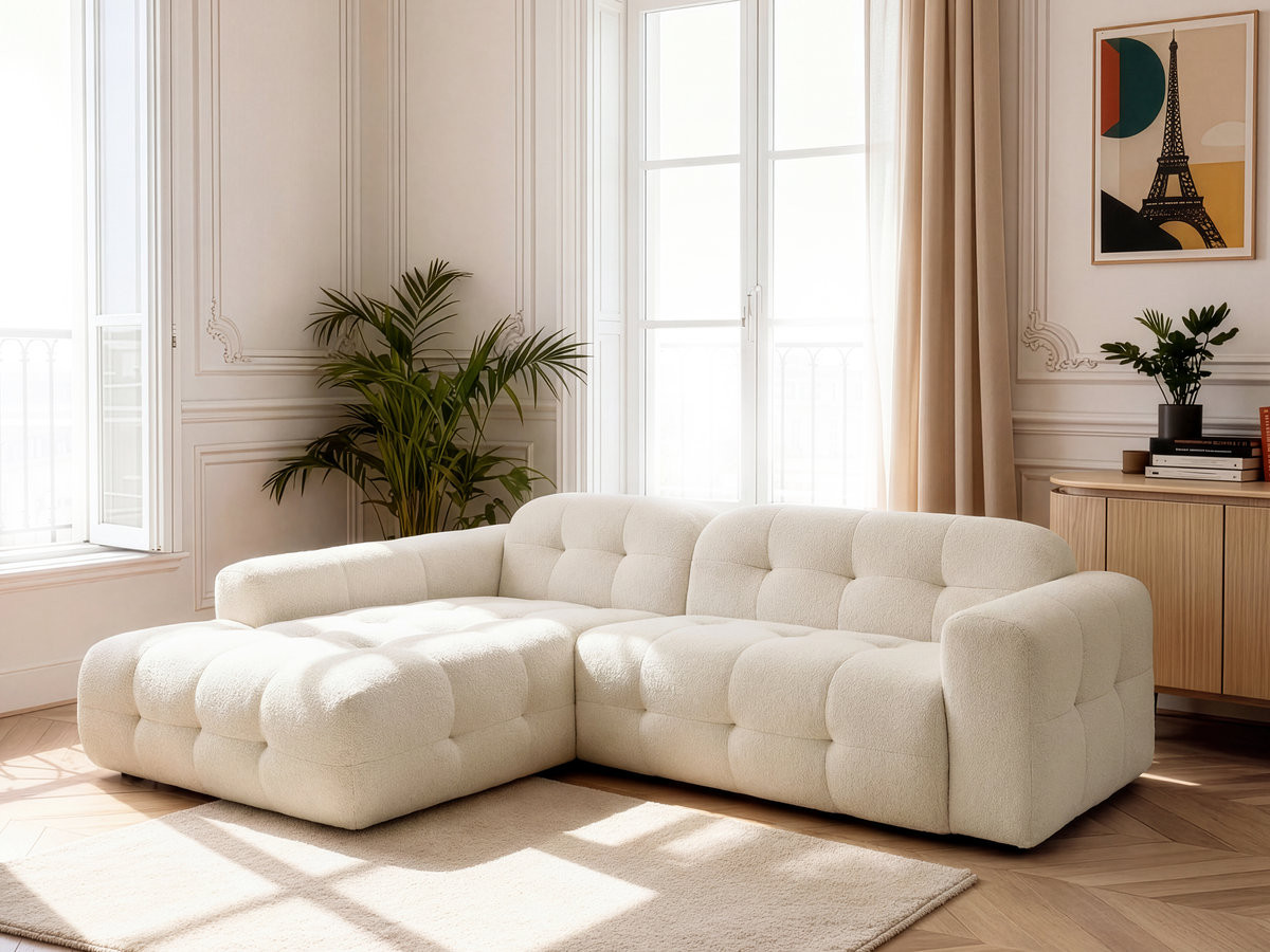 LAURA vaste hoekbank in gemêleerde stof