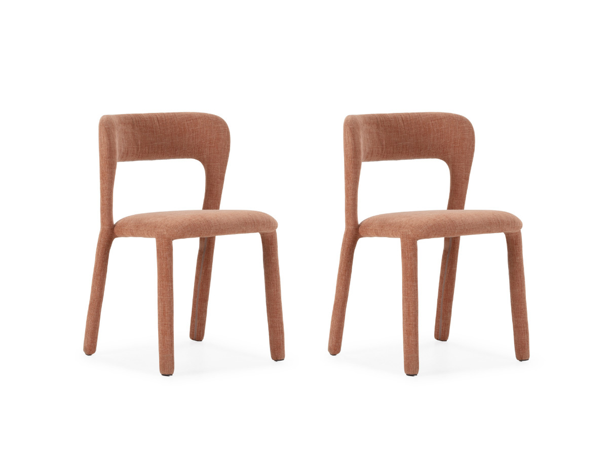 lot de 2 chaises pia tissu gekleurd orange