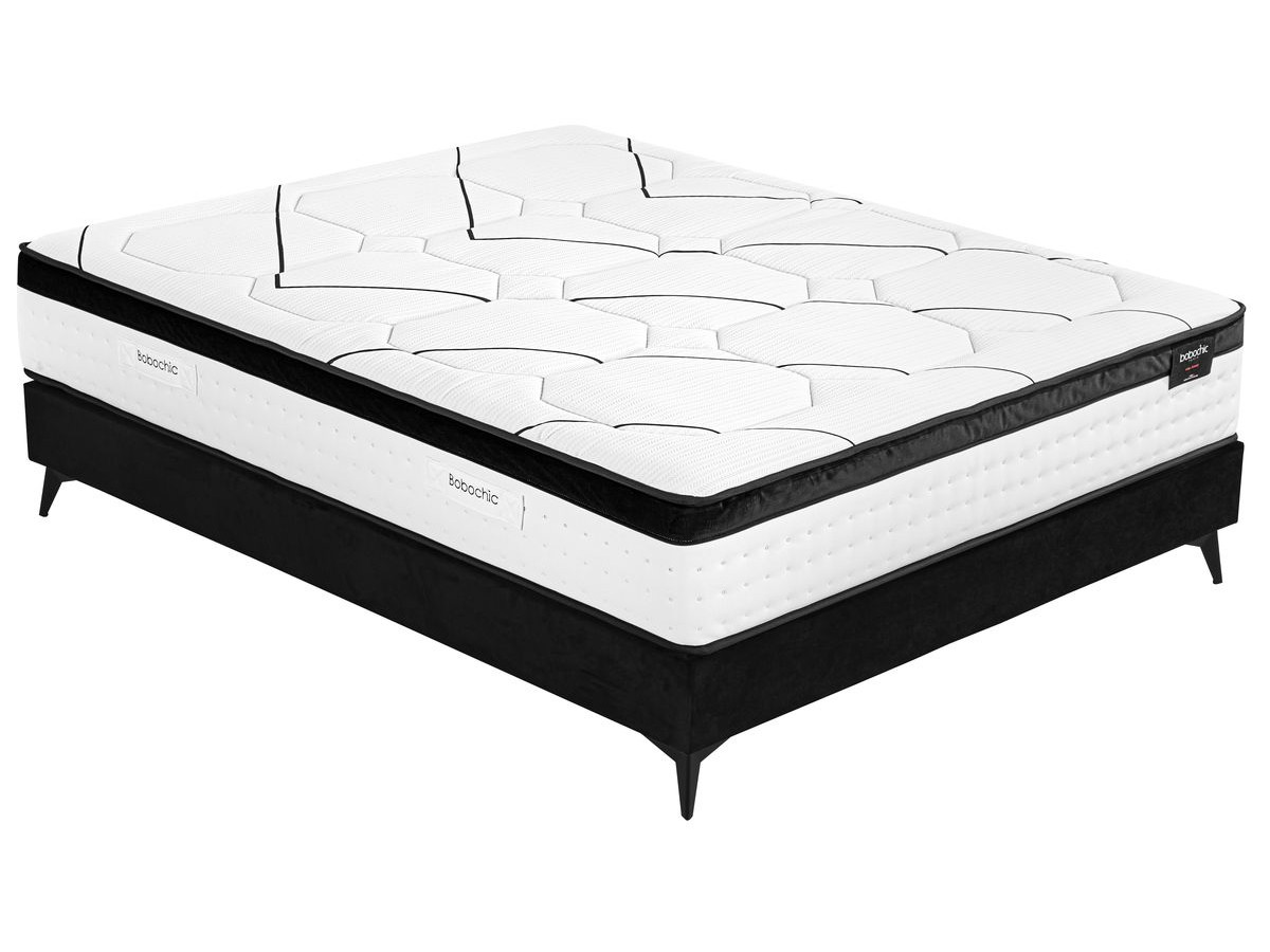 Ensemble matelas hybride ressorts ensachés et mémoire de forme + sommier MON AMOUR