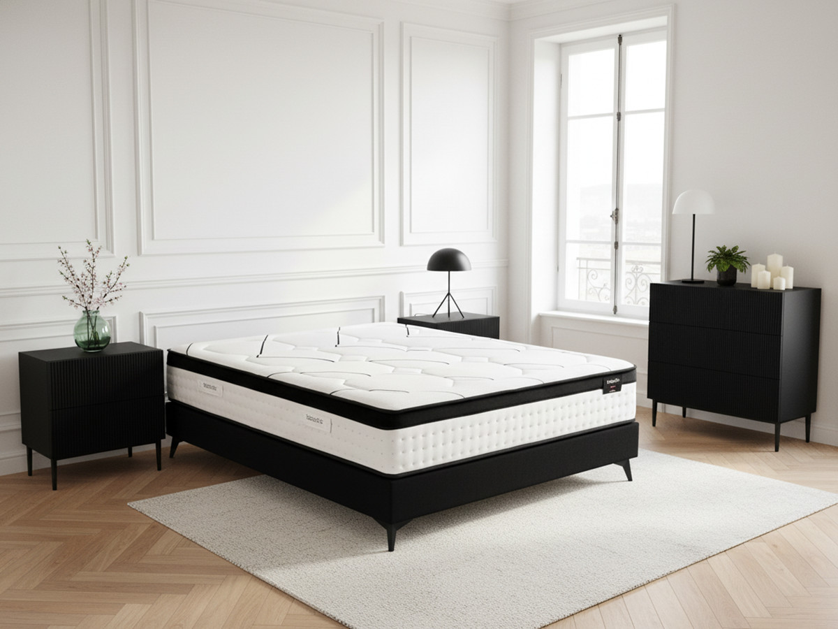 Ensemble matelas hybride ressorts ensachés et mémoire de forme + sommier MON AMOUR — vue 3