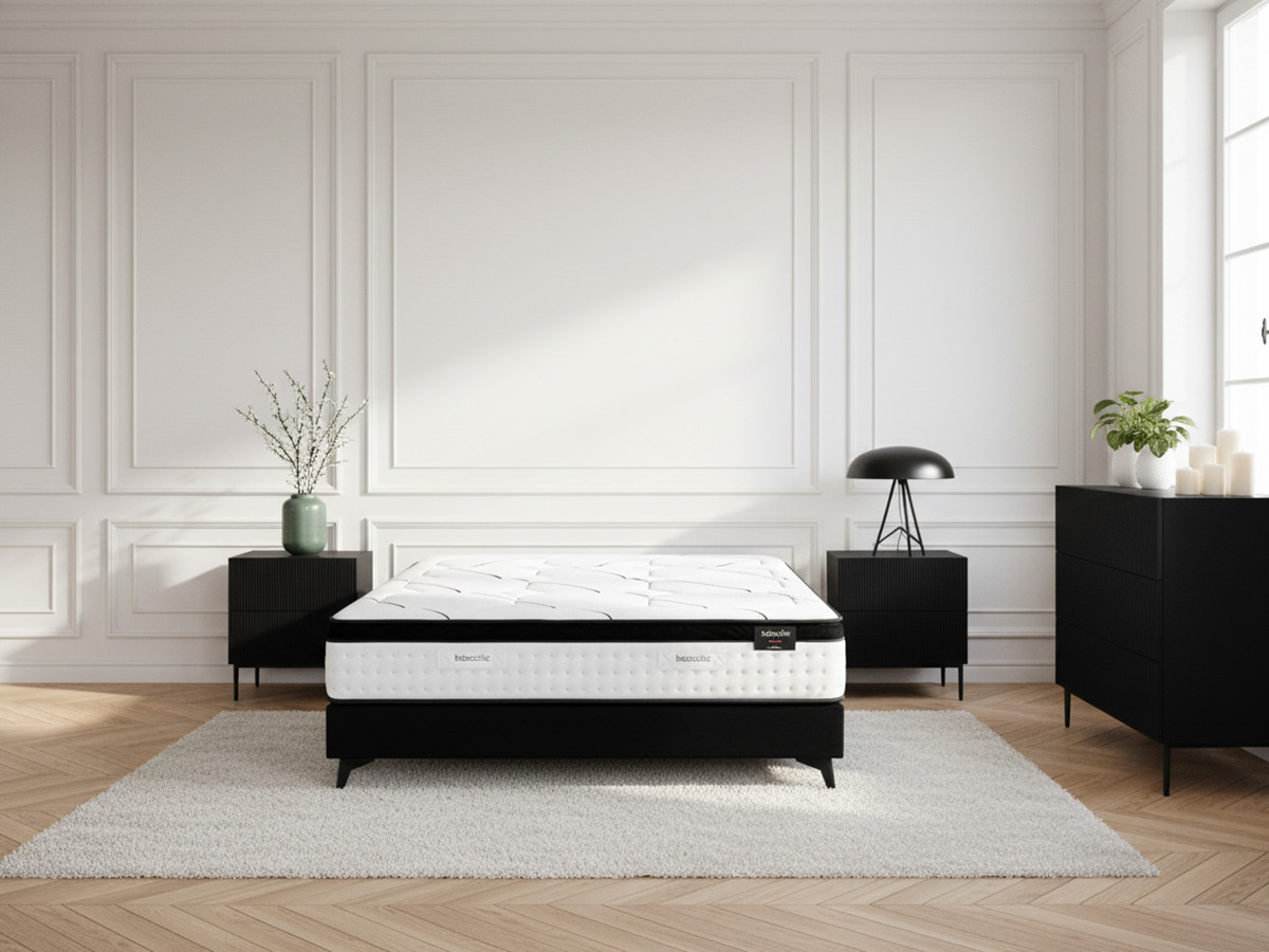 Ensemble R Ensemble matelas ressorts ensachés + sommier MON AMOUR | BOBOCHIC