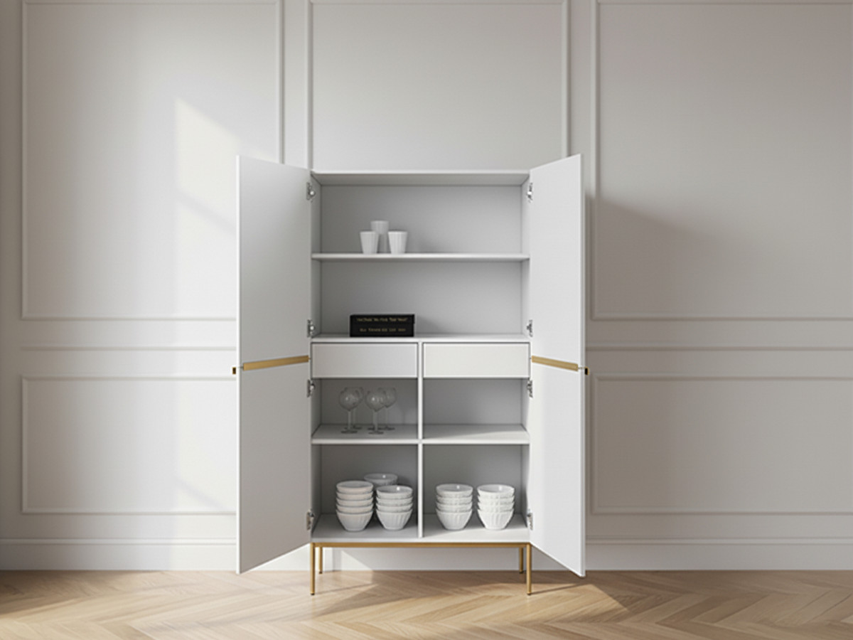 Buffet haut 2 portes 100 cm KASHA Pieds or