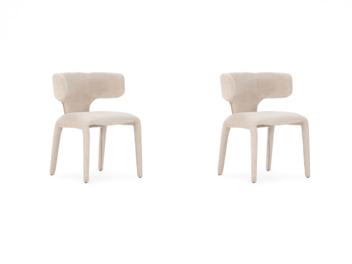 Lot de 2 chaises ROSA tissu texturé