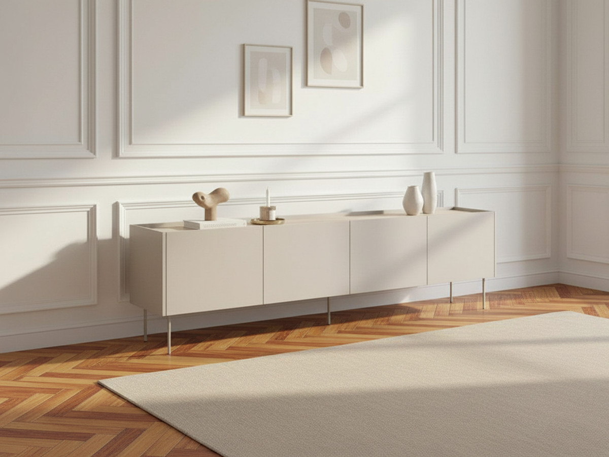 Meuble TV 4 portes 220 cm ATLAS beige — vue 5