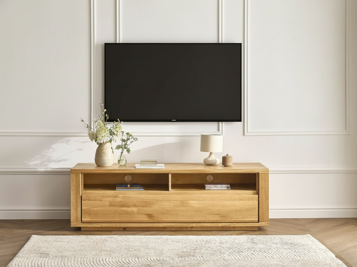 Meuble TV 1 tiroir 167 cm PAUL chêne massif