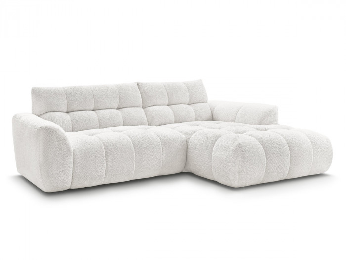 Canapé d'angle fixe JAYA tissu chenille