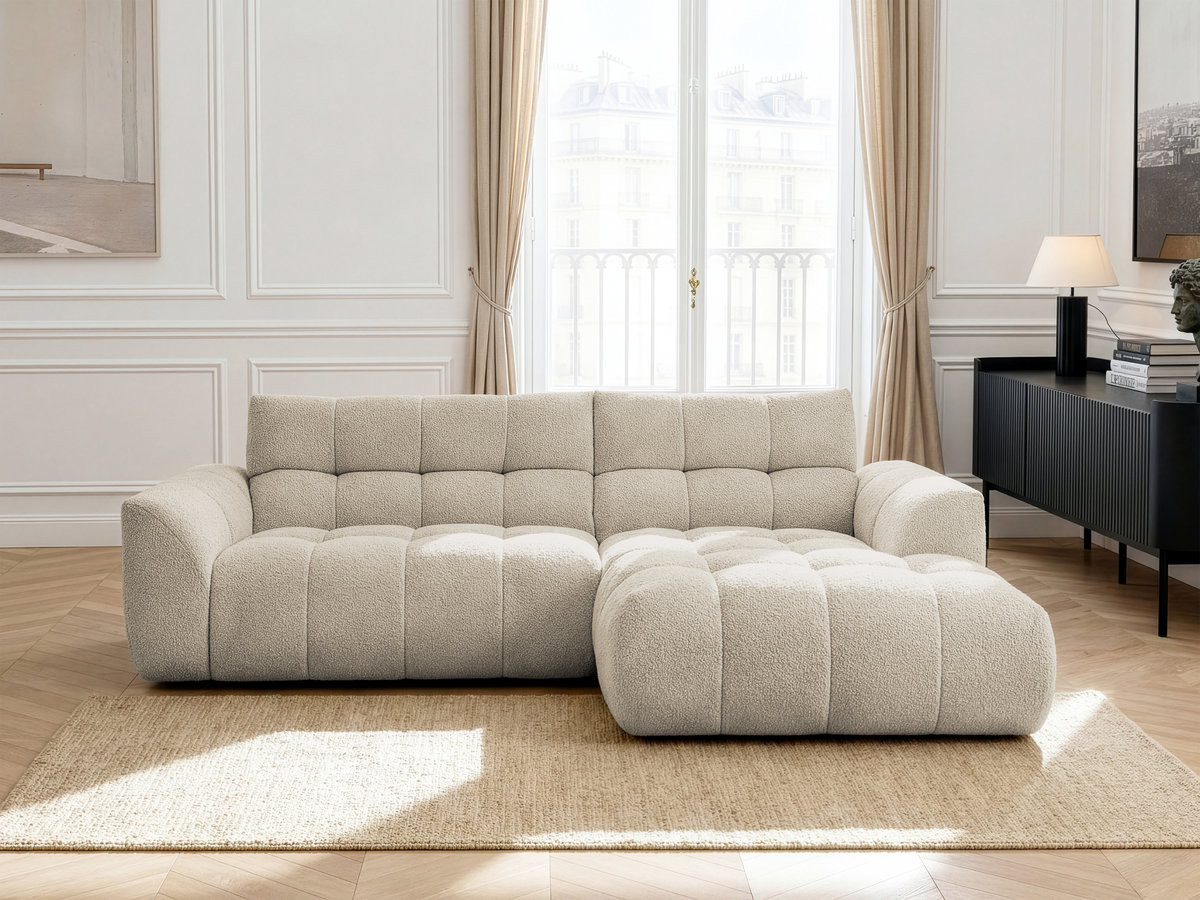 Canapé d'angle JAYA chenille beige — vue 4
