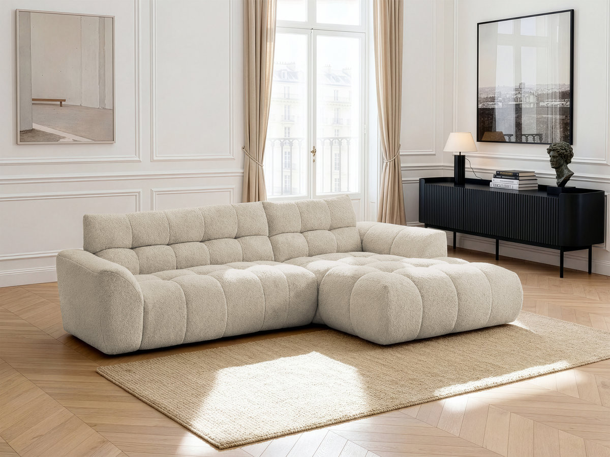 Canapé d'angle fixe JAYA tissu chenille Canapé d'angle fixe JAYA tissu chenille