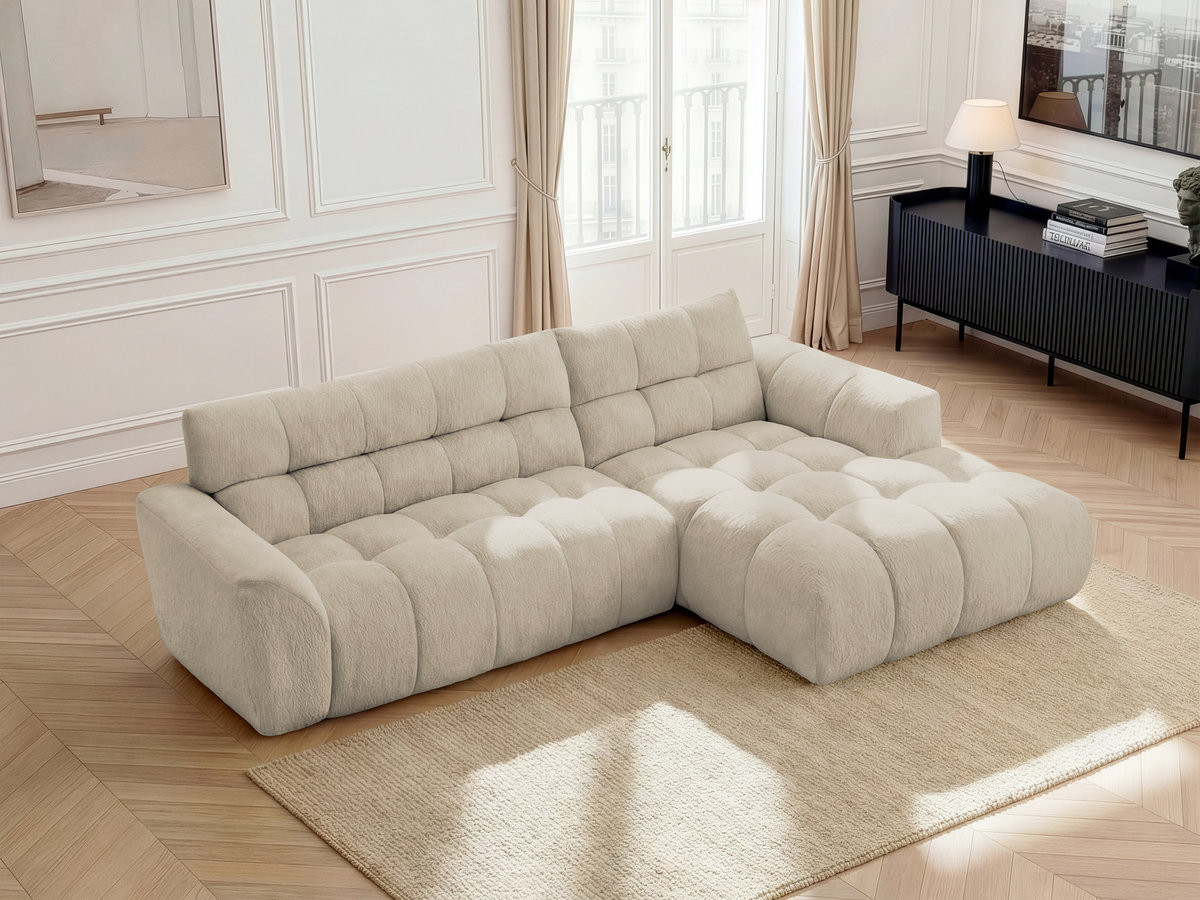 Canapé d'angle JAYA chenille beige — vue 5