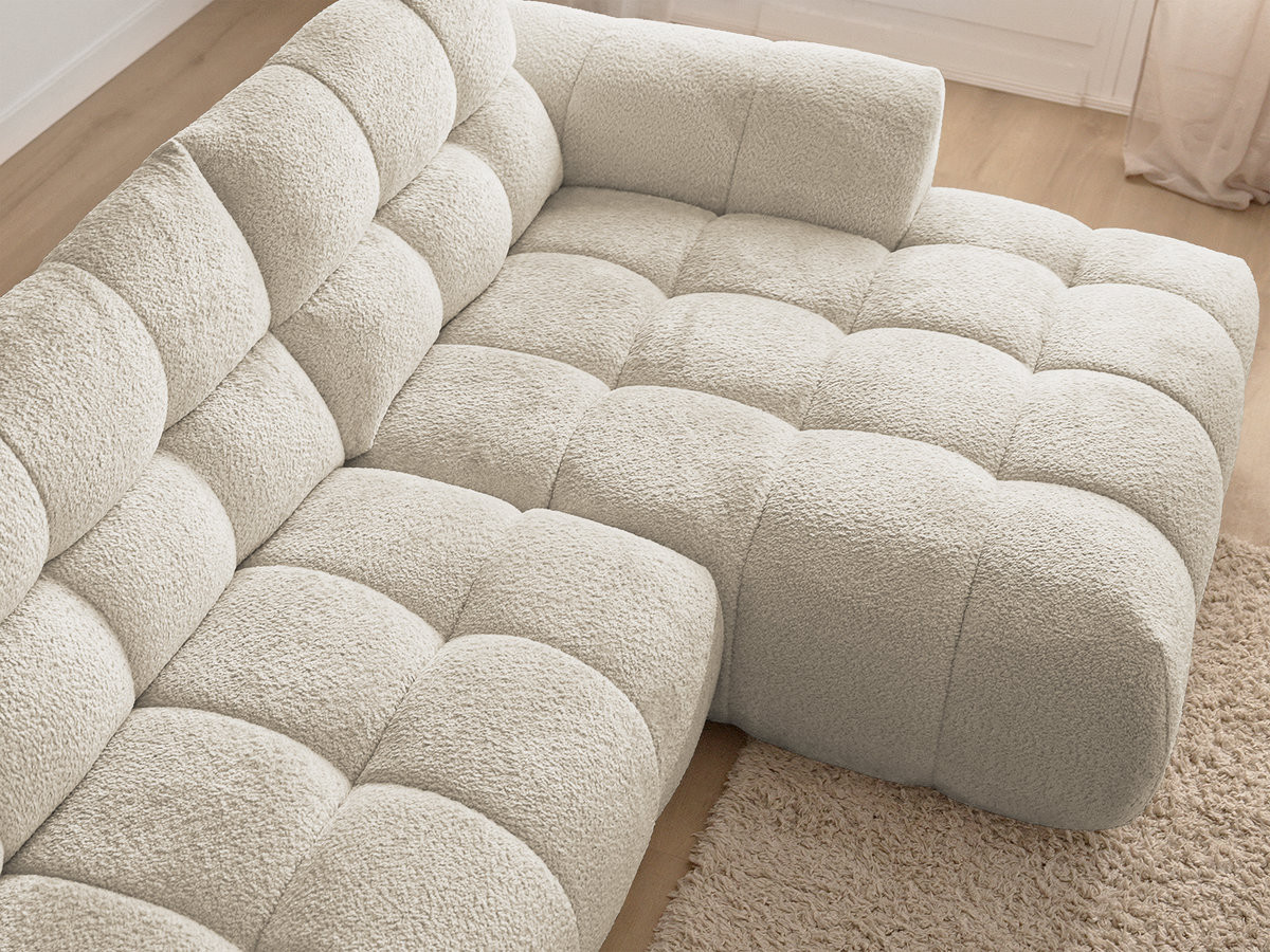 Canapé d'angle JAYA chenille beige — vue 6
