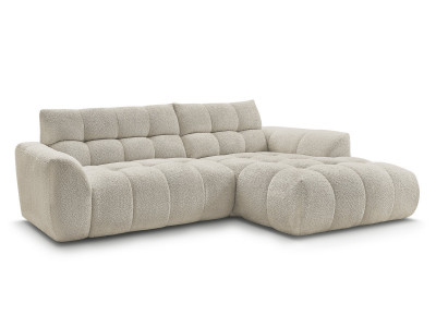 Canapé d'angle fixe JAYA tissu chenille